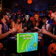 Adult Fun Drinking Game Card, Portable Party Not Drunk Card, Fantasy Green Spiral Design 110 Paper Accessories Suitable For Social Gathering Bars, Game Night Suitable For Over 18 Years Old - 1 - View 6