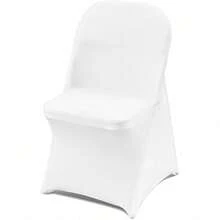12 Pcs White Chair Covers Polyester Spandex Chair Cover Stretch Slipcovers For Wedding Party Dining Banquet Flat-Front Chair Covers GP - D - Xem 12