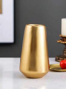 1pc Home Decor Vase, Living Room Bar Decoration Vase, Home Decor Item - Gold - View 2