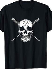 Camiseta de regalo con bate de béisbol y softbol con calavera y esqueleto - Estilo 1 - Ver 1
