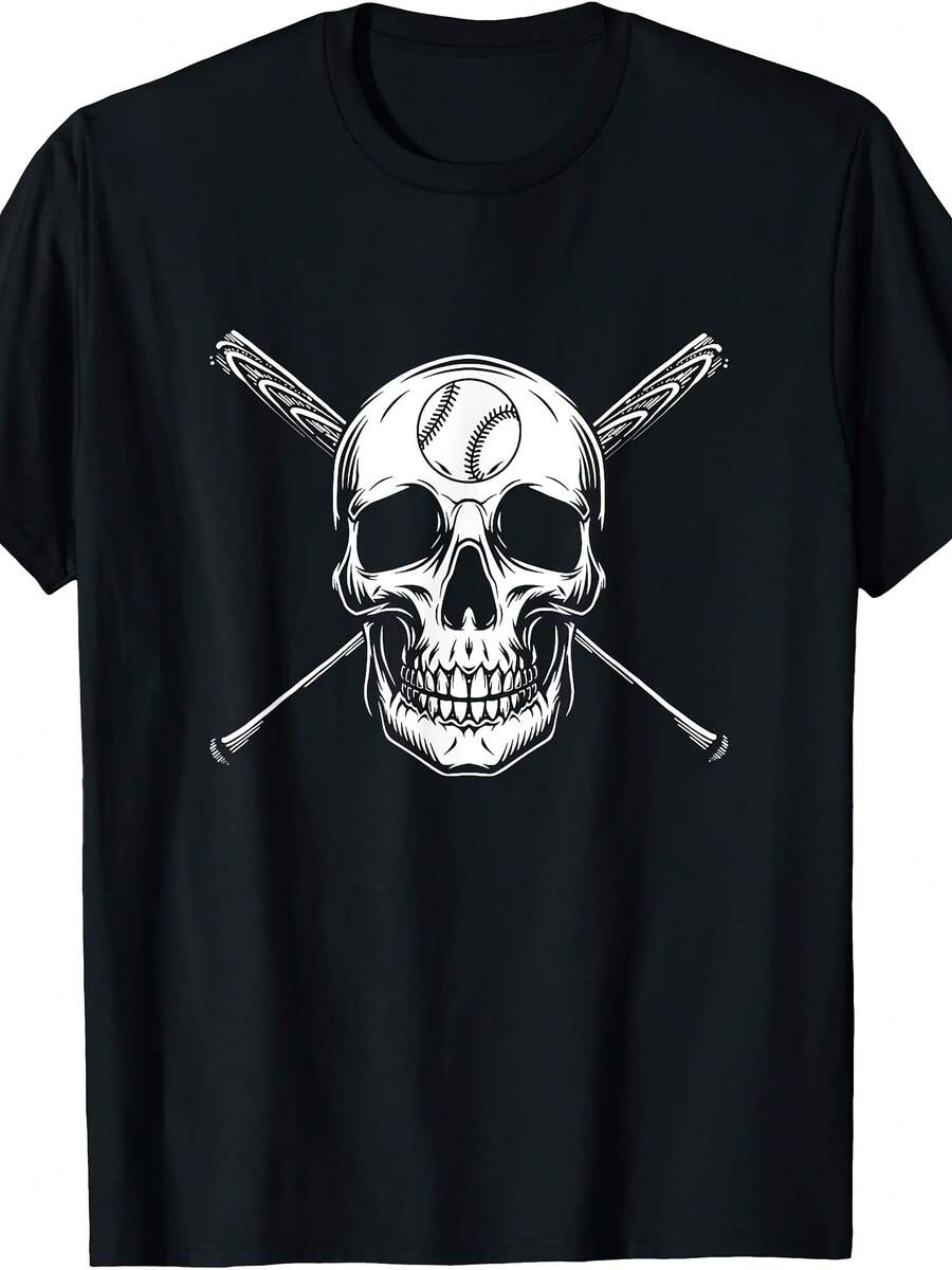 Camiseta de regalo con bate de béisbol y softbol con calavera y esqueleto - Estilo 1 - Ver 1