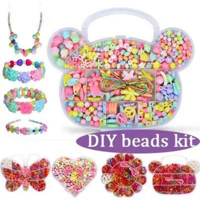 Novos brinquedos artesanais para desenvolvimento intelectual infantil, joias com miçangas, pulseiras, brinquedos antiestresse para crianças e meninas (14 estilos)