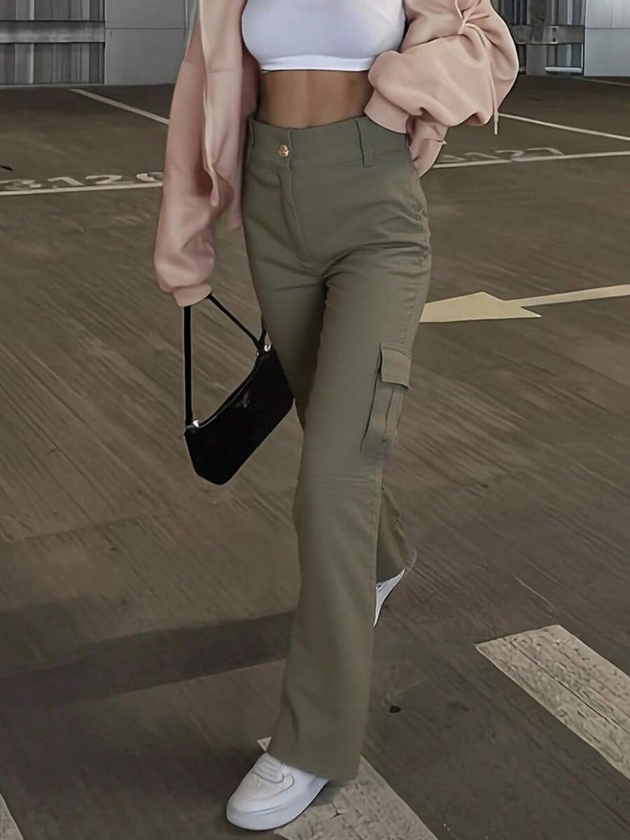Women Pants - Olive Green - View 1
