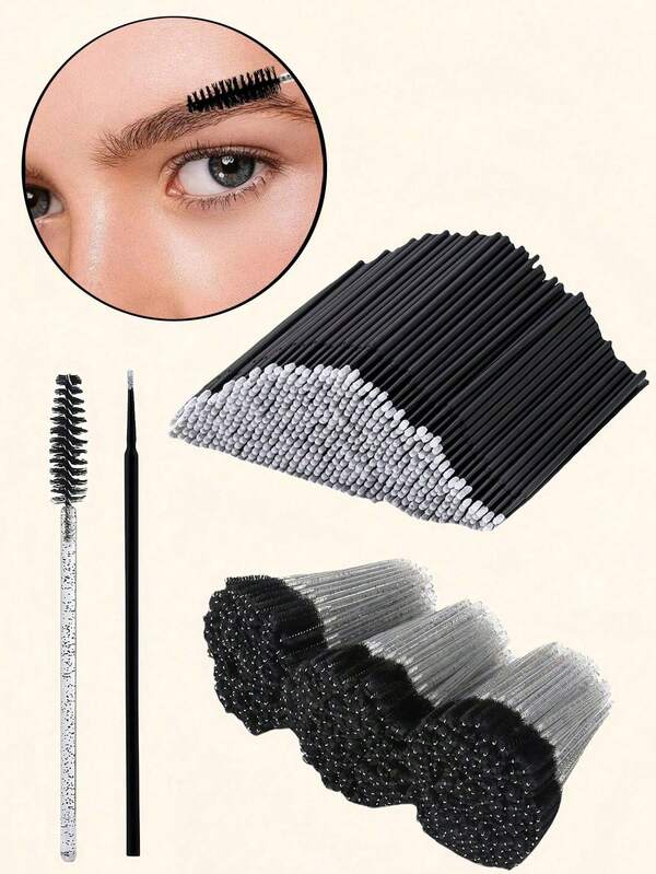 50/100/200 pièces Brosse à cils et cotons-tiges micro, dédiés à l'extension de cils, applicateur micro sans peluche pour les lèvres, baguettes de mascara jetables pour cils, convient pour les cils, les dents, les ongles, l'eye-liner et les soins personnels