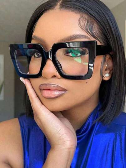 男女通用时尚超大镜框装饰眼镜，赏心悦目