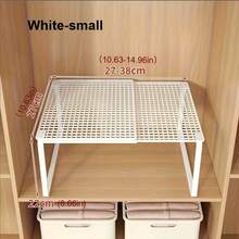 1个可伸缩衣物抽屉收纳架 - 重型金属衣柜架，高度可调节，节省空间的垂直收纳架，适用于衣物、鞋子、橱柜 - 安装简便，兼容衣柜、鞋柜 - 家居收纳，设计时尚，结构坚固，收纳盒，衣柜收纳架，内衣架 - 彩色 - 查看 10