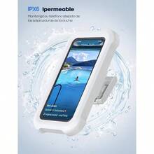 Soporte para Celular Ducha - 480 Rotation Bathroom Phone Holder Shower, Anti - Niebla, IPx6 Soporte Impermeable para Celular Regadera Bao Pared High Sensitive Touchscreen, para Celular 4 - - blanco - Ver 4