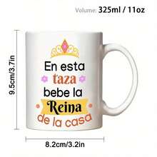 1 Stück, 11oz Keramikbecher mit spanischem Buchstaben-Muster & Blumenmuster - isolierender Kaffee-/Teebecher, nur Handwäsche, perfekt für den täglichen Gebrauch oder als Muttertags-/Neujahrgeschenk, Kaffeebecher (hergestellt in den USA)