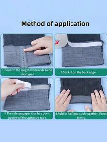 Self-Adhesive No-Sew Hem Tape - Easy Adjust Pant Length, Convenient & Quick, White, No Sewing Required, Pant Length Adjustment | Easy Stick | Self-Adhesive Tape - Multicolor - View 4