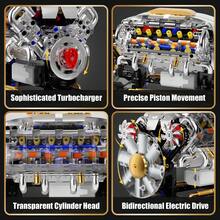 692片创意超跑V8引擎积木玩具，V8引擎模型拼装玩具，DIY MOC迷你V8引擎模型玩具，成人STEM拼装项目，物理科学教育玩具，桌面展示模型，生日礼物 - 彩色 - 查看 8
