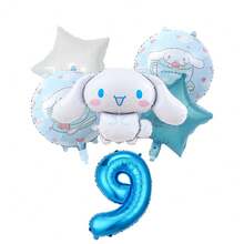 Conjunto de globos de Sanrio, Conjunto de globos con números de dibujos animados de Cinnamoroll, Globos de decoración para cumpleaños, aniversario y ceremonias de Cinnamoroll, Globos de decoración de fondo fotográfico de fiesta de Cinnamoroll, Conjunto de globos de lámina con números de Cinnamoroll