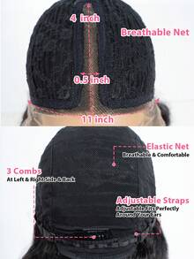 QVR QUEEN VIRGIN REMY QVR Body Wave Lace Front Wig Human Hair T Part Transparent Lace Front Wig Middle Part Body Wave Lace Wigs Pre Plucked With Baby Hair Natural Black Color - Natural Black - View 8