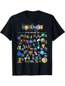 La ciencia está a nuestro alrededor, camiseta de científico del alfabeto de ciencia STEM - Negro - Ver 7