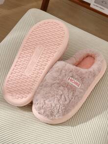 نعال منزلية نسائية فضفاضة مريحة للارتداء من دون ربط، باللون الوردي، دافئة للاستخدام الداخلي والخارجي في الشتاء