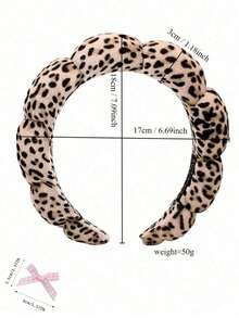 Diadema con estampado de leopardo, diadema de maquillaje, pinza para el cabello para el cuidado facial de las mujeres, regalo de spa, fiesta, salida casual, compacta y ligera, diadema, aros para el cabello