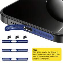 ZYONS 3+3 件套金属扬声器防尘网（3 件 - 多色）+ Type-C 防尘塞（3 件 - 黑色），兼容 17 Pro Max/17 Air/16 Pro Max/16/15 系列，采用耐用金属材质，提供黑色/银色/宇宙橙/金色/绿色/红色/蓝色/紫色/沙漠钛色可选，包含 Type-C 防尘塞、Type-C 接口盖和防尘塞。 - 3+3 - 查看 19