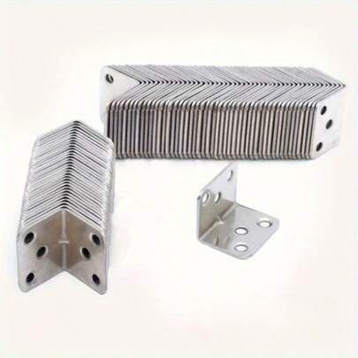 10pcs Heavy Metal L-Shaped Corner Bracket, Furniture, Wood, Shelf, Cabinet, Furniture Hardware 90-Degree Right Angle Bracket, 20 Angle Codes And