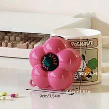 Portable "Happy Pills" Storage Box - Colorful Floral Pattern, Multi-Purpose Travel Organizer With Lanyard For Small Accessories, Clear Divider Lid, Removable Dividers - Great For Home, Travel, Holiday And Birthday Gifts, Accessory Organizer | Art Deco Style | Durable Travel Pill Box, Pill Organizer, Great For Gifts - Travel Pill Box, Pill Organizer, Pill Box For Purse - Multicolor - View 2