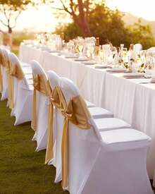 12 Pcs White Chair Covers Polyester Spandex Chair Cover Stretch Slipcovers For Wedding Party Dining Banquet Flat-Front Chair Covers GP - D - Xem 8