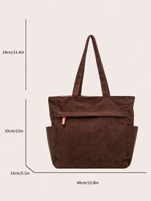 『US-Based Shipping』Simple Solid Color Multiple Pockets Shoulder Bag Corduroy Hobo Tote Bag For Women, Casual Crossbody Bag Large Capacity Purse Bucket Bag, Shoulder Satchel Daypack For Outdoor Travel Commuting Work, Vintage Satchel Shopping Bag College Computer Bags Large Capacity, Lightweight, Portable, Suitable For Teen ,,Bolsos Para Mujer,Tote Bags For Women,Bags For Women,Shoulder Bag,Carteras,Carteras Para Mujer,Bolsas,Designer Handbags,Crossbody Bags For Women,Mochilas Para Mujer,Handbags For WomenGirls Women College Students, Perfect For Back To School, New Fall Fashion 2025 For Women,Large Capacity Casual Outdoor Vacation Travel Shoulder Bag, Lightweight Versatile Shopping Groceries Storage Handbag, Portable Multi-Pocket Commuting Bags For Daily Office Work, Large School Tote Bag, Multiple Compartments, Perfect For Beach, School, Work & Daily Use, Literary School Bag & Bookbag For Women Or Students - Cà phê nâu - Xem 7