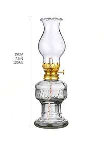 1 pieza Lámpara de aceite de vidrio vintage - Luz decorativa de ambiente, adecuada para el hogar, exterior, interior, también se puede usar como iluminación de emergencia y lámpara a prueba de viento (líquido no incluido), decoración del hogar, decoración de la habitación, decoración navideña, San Valentín, decoración de Pascua, regalo de Año Nuevo - Multicolor - Ver 3