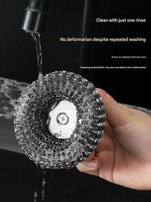 Stainless Steel Pot Brush, Steel Wool Ball Cleaning Brush, Kitchen Cleaning Brush With Handle, Upgraded Steel Wire Brush For Washing Pots, Dishes And Removing Dirt - Multicolor - View 1