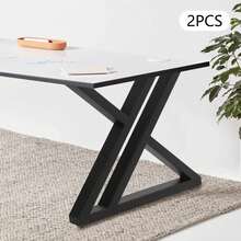 GDAE10 2 Steel Table Frame Table Legs X-Shape Metal Black 17.7*2*16inch Dining Table Legs Heavy Duty Bench Legs Computer Desk Legs Metal Table Skids Table Base Table Frame Furniture Feet - Black - View 7