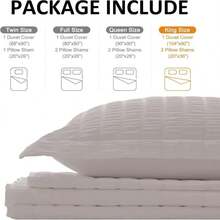 Cozyide White Duvet Cover Queen Size, 3 Pieces Bedding Duvet Covers, Soft Breathable Seersucker Duvet Cover Set With Zipper Closure And Corner Ties (1 Duvet Cover 90"X90" + 2 Pillow Shams 20"X26") - ColorC - 查看 7