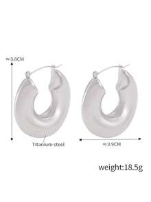 2PC18KGoldplatedStainless Steel Smooth Ear Rings - Earrings - View 17