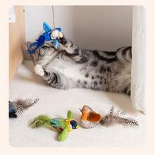 Juguete para gato - Pájaro con alas que aletean con sonidos realistas de pájaro, juguete para gato activado por tacto, juguete interactivo para ejercicio de gatos, adecuado para todas las razas de gatos, autoentretenemiento, alivio del aburrimiento - Multicolor - Ver 9