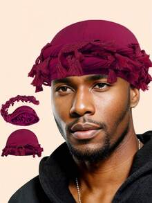 男女通用缎面衬里光环发带、头巾、头饰、发圈、编织发带、复古扭结发带 - 彩色 - 查看 3