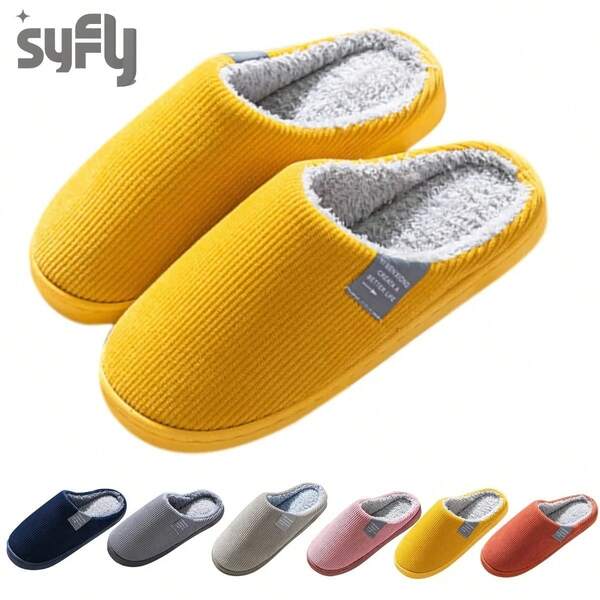 Pantuflas de dos colores con soporte de arco, pantuflas suaves y esponjosas con espuma de memoria cálida, pantuflas de casa cómodas con suelas de goma gruesas antideslizantes, aptas para interiores y exteriores, suministros esenciales para el hogar en otoño/invierno