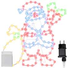 vidaXL Luce di Babbo Natale multicolore, 58,5 x 60 x 1,3 cm, in ferro - Giallo - Visualizzare 3