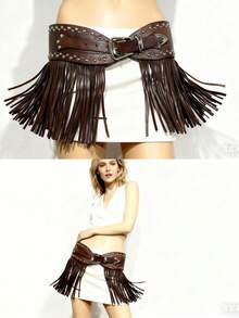 Y2K必备单品！朋克铆钉系带流苏腰带 - 甜美又酷炫的街头风必备单品，亮眼配饰，拍照完美，适合夏季、返校季、秋季、万圣节等场合。