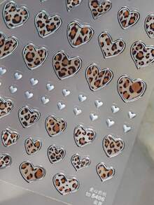 1 قطعة ملصقات أظافر معدنية مطبوعة بنمط نمر قلب عتيق، نمط حيواني رجعي لفن الأظافر مع لمسات جريئة وأنيقة وبراقة للنساء، ديكورات مناكير DIY