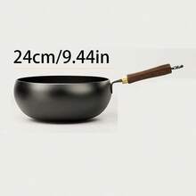 Handcrafted Hammered Wok, Stir Fry Pan & Deep Pot - Uncoated Non-Stick, Heat Resistant, Flat Bottom, Suitable For Induction & Gas Stove, Large Belly Design For Home Cooking, Outdoor Camping & Side Dishes