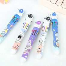 Bolígrafo multicolor de 10 en 1 con diseño de astronauta y dibujos animados del espacio, ideal para niños y estudiantes - Blanco - Ver 4