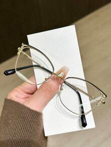 女士奢华优雅个性化水钻镂空猫眼眼镜 - 無色 - 查看 4