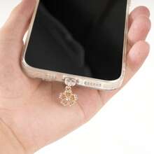 1pc Elegant Flower Decor Dust Plug/Charm, Suitable For IPhone/Type-C Charging Port