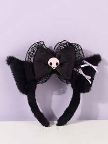 Pink Bow Plush Headband - Cute & Comfortable Hair Accessory For Girls, Suitable For Washing Face And Autumn/Winter Styling - Multicolor - View 10