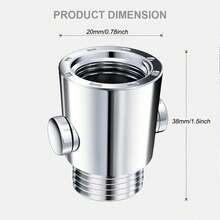 صمام إيقاف الدش قطعة واحدة، صمام تحكم في تدفق المياه عالمي بزر ضغط G1/2"، مناسب لذراع الدش والخراطيم أو فوهات المرحاض، اكسسوارات الحمام - فضي - مشاهدة 4