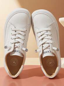 CAMEL CROWN 女休闲鞋春夏秋冬款学生百搭复古德系运动鞋平底小白鞋厚底板鞋 - 米/白 - 查看 2