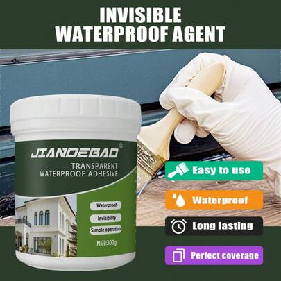 100G/300G Household Waterproof Adhesive, Suitable For Sealing Cracks In Window Sills And Waterproofing Bathroom Tiles. This Transparent Waterproof Glue Is Ideal For Use In Toilets, Kitchens, And On External Walls And Roofs, Providing Long-Lasting Waterproofing Effects.