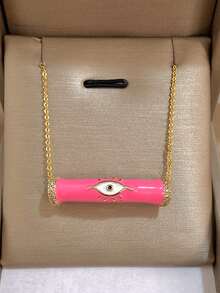 1 Pc Colorful Evil Eye Charm Necklace For Women Stainless Steel Chain Necklace Daily Party Jewelry Christmas Gifts