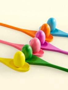 1 Set Of Wooden Egg And Spoon Competition Game Set, Suitable For Egg Balance Relay Games In Easter Egg Hunting, Outdoor Grass Games, Easter Gifts, Birthday Gifts, Party Games, Bachelor Party Supplies, Mother's Day Gifts, Graduation Party Supplies, Family Gatherings, Halloween Costumes, Halloween Party Supplies, Halloween Snacks, Halloween Prizes, Christmas - Multicolor - View 7
