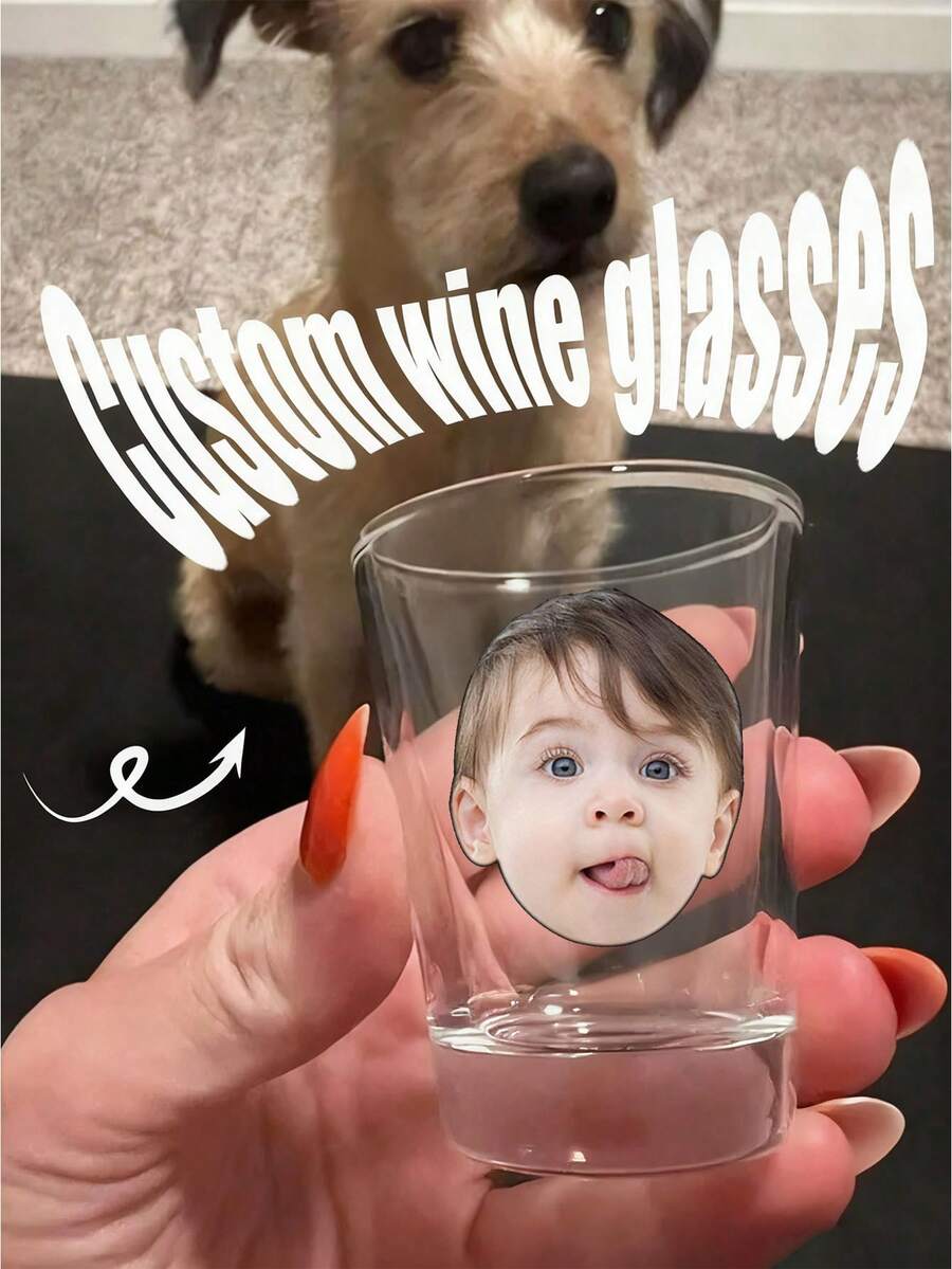 Customized Photo Wine Glass, Wine Glass With Photo, Customized Wine Glass, Customized Birthday Wine Glass, Personalized Photo Wine Glass, Multi-Functional, Funny Single Party Wine Glass, Party Gifts, Groom & Bride Face Wine Glass, Girlfriend Travel, Single Party Gift, Warm Atmosphere, Autumn Home Decor - Multicolor - View 1