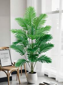 1pc 90-120cm Tall Premium Artificial Giant Palm Tree, 18/24 Leaves Tropical Plant Realistic Plastic Leaves, Maintenance-Free, Suitable For Bedroom Decor, Home, Office, Hotel And Garden Decor, Wedding And Holiday Decor, Indoor Fake Green Plant, Palm Tree Decor, Pot Not Included