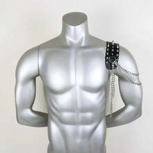 Hombrera de cuero para hombre, almohadilla de joyería para hombro, joyería de charretera con pinchos, hombro con funda decorativa - 1 - Ver 6