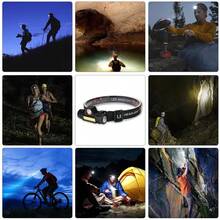 1PC Rechargeable Headlamp, Lightweight Waterproof Wide Headband LED Torch, Front Lamp For Work, Camping, Fishing, Running, Hiking - Multicolor - View 6