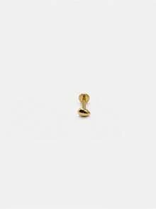 1pc 16G Mini Push-Pin Style Lip Stud, Flat Double Stone Earrings, Cartilage Earrings, Helix Earrings, Nose Stud - Gold - View 6